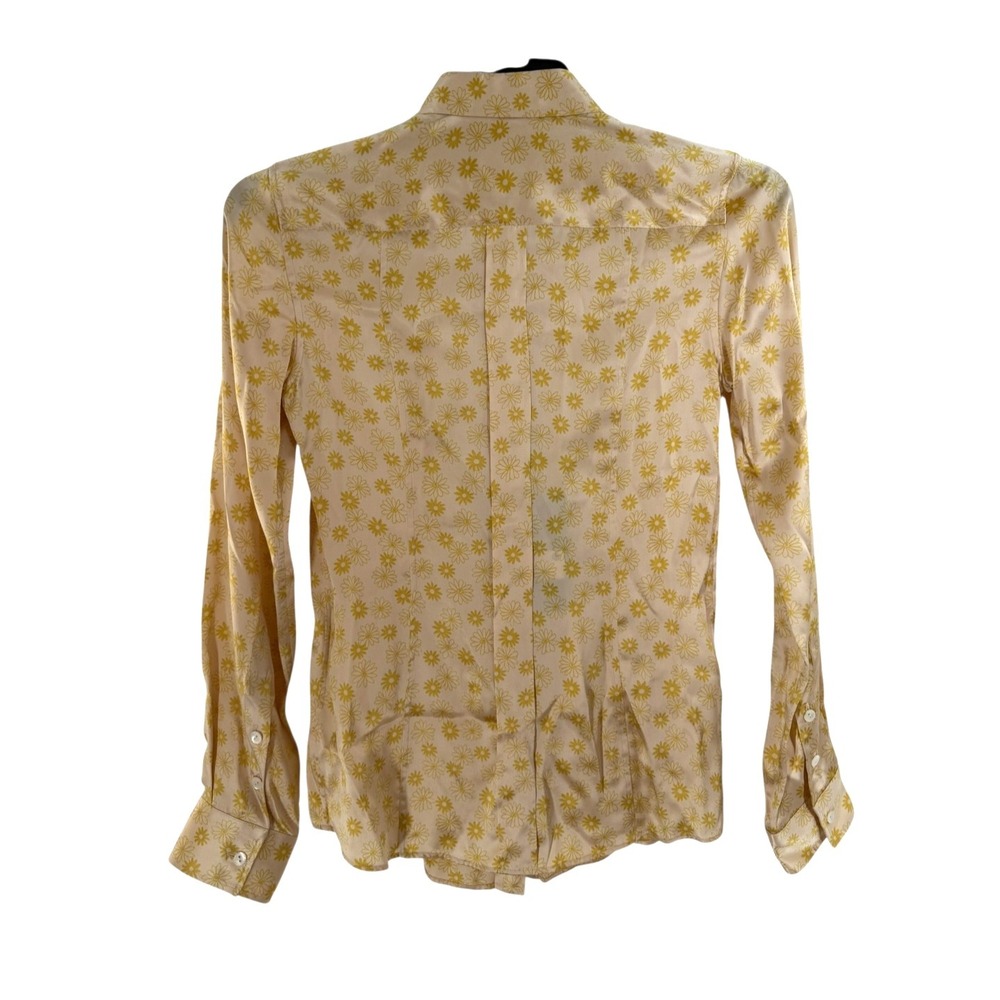 Dolce and Gabbana Silk Button Up Women's Size 40 Small Yellow Floral Top NWT - Picture 3 of 9